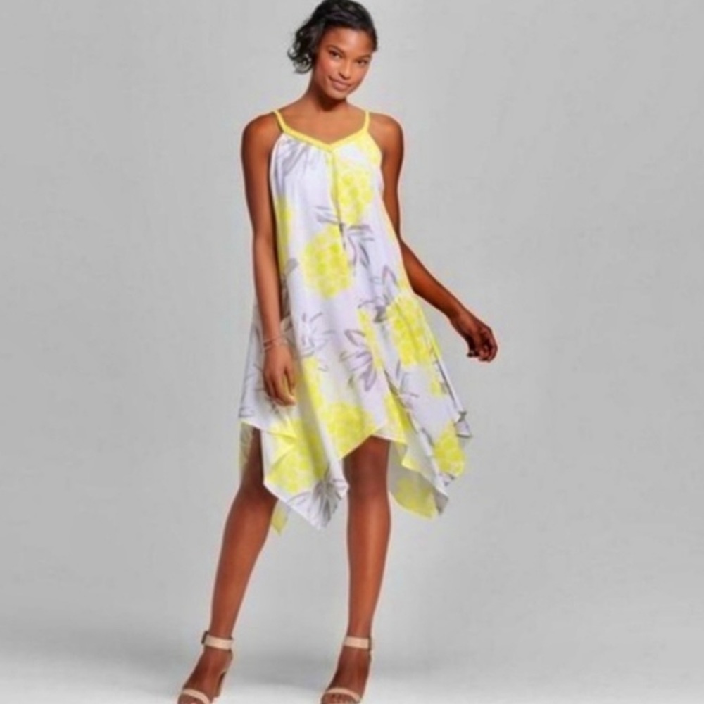 Merona Pineapple Yellow Handkerchief Dress Size M